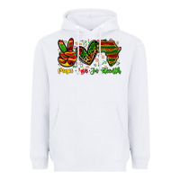 White peace love juneteenth Heavyweight Hoodie - Zillion Design Studio