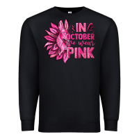 Black In October We Wear Pink Sunflower Premium Sweatshirt - texasbilliewilder