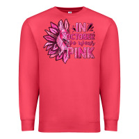 Cardinal In October We Wear Pink Sunflower Premium Sweatshirt - texasbilliewilder