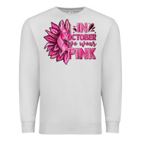 Dove Grey In October We Wear Pink Sunflower Premium Sweatshirt - texasbilliewilder