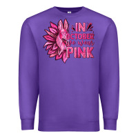 Purple In October We Wear Pink Sunflower Premium Sweatshirt - texasbilliewilder