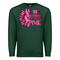 Sports Green In October We Wear Pink Sunflower Premium Sweatshirt - texasbilliewilder