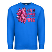 True Royal In October We Wear Pink Sunflower Premium Sweatshirt - texasbilliewilder