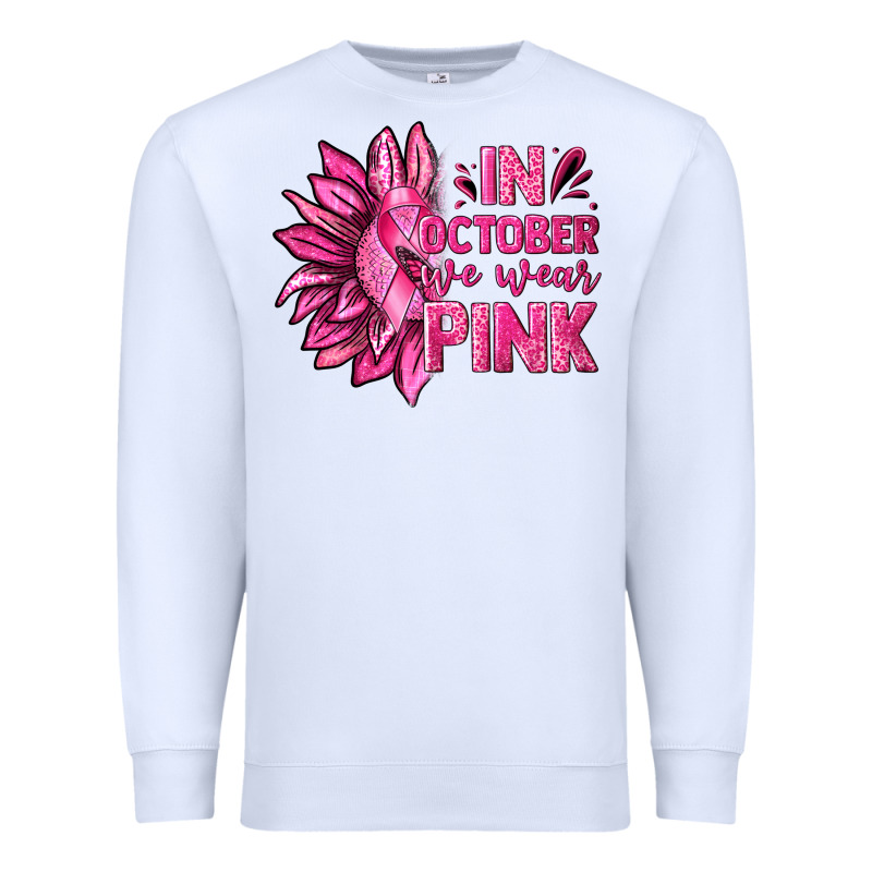 In October We Wear Pink Sunflower Premium Sweatshirt by texasbilliewilder | Teevron