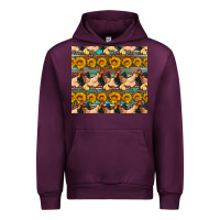 Mauve Wine seamless poultry farm sunflowers chicken coop tumbler Urban Hoodie - Artiststas