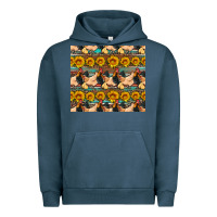 Pigment Midnight Navy seamless poultry farm sunflowers chicken coop tumbler Urban Hoodie - Artiststas