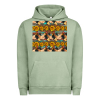 Pigment Oil Green seamless poultry farm sunflowers chicken coop tumbler Urban Hoodie - Artiststas