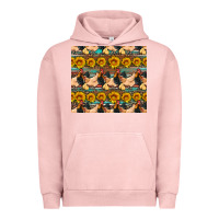 Pigment Salmon seamless poultry farm sunflowers chicken coop tumbler Urban Hoodie - Artiststas