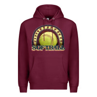 Burgundy softball rainbow Premium Hoodie - JahusDesignShop