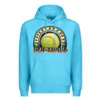 Ocean Blue softball rainbow Premium Hoodie - JahusDesignShop