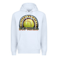 White softball rainbow Premium Hoodie - JahusDesignShop