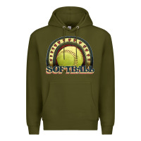 Army Green softball rainbow Premium Hoodie - JahusDesignShop