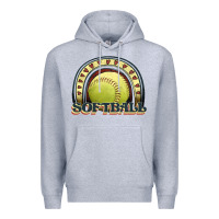 Heather Grey softball rainbow Premium Hoodie - JahusDesignShop