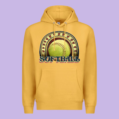Softball Rainbow Premium Hoodie Designed By Jahusdesignshop