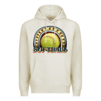 Oatmeal Heather softball rainbow Premium Hoodie - JahusDesignShop