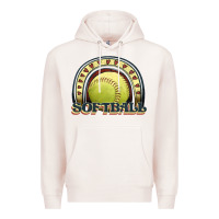 Pale Pink softball rainbow Premium Hoodie - JahusDesignShop