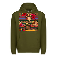Army Green mexican gnomes seamless pattern Premium Hoodie - BundleAndBundleShop