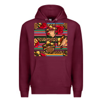 Burgundy mexican gnomes seamless pattern Premium Hoodie - BundleAndBundleShop
