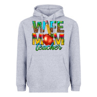 Heather Grey wife mom teacher Heavyweight Hoodie - texasbilliewilder