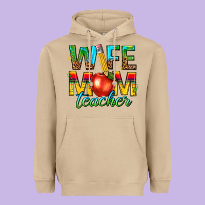 Heavyweight Hoodie wife mom teacher