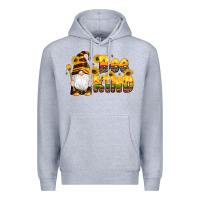 Heather Grey western bee kind gnomes bee honey sunflowers leopard serape Premium Hoodie - Artiststas