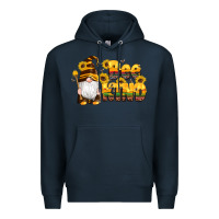 Navy western bee kind gnomes bee honey sunflowers leopard serape Premium Hoodie - Artiststas