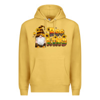 Antique Gold western bee kind gnomes bee honey sunflowers leopard serape Premium Hoodie - Artiststas