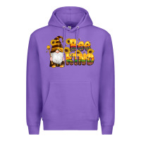 Purple western bee kind gnomes bee honey sunflowers leopard serape Premium Hoodie - Artiststas