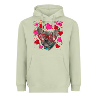 Valentine's Day French Bulldog Puppy Heavyweight Hoodie | Teevron