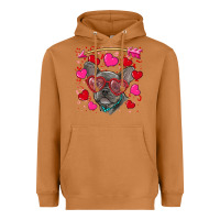 Meerkat valentine's day french bulldog puppy Heavyweight Hoodie - RanaPortraitStore
