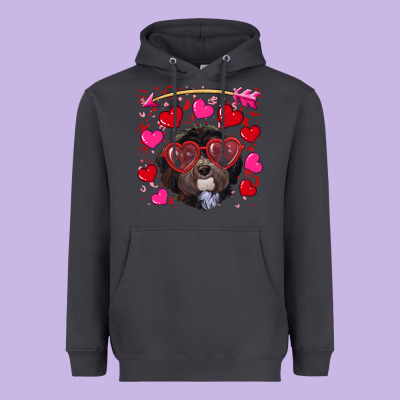 Heavyweight Hoodie valentine's day havanese dog