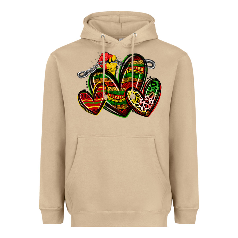 Juneteenth Hearts Heavyweight Hoodie by Zillion Design Studio | Teevron