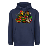 Navy juneteenth hearts Heavyweight Hoodie - Zillion Design Studio