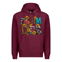 Burgundy western farm life Premium Hoodie - Artiststas