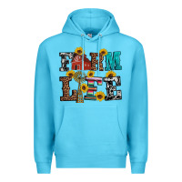 Ocean Blue western farm life Premium Hoodie - Artiststas