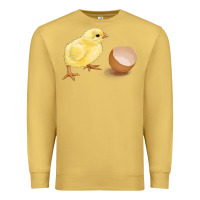 Antique Gold chick with egg Premium Sweatshirt - RanaPortraitStore