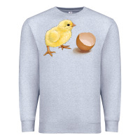 Heather Grey chick with egg Premium Sweatshirt - RanaPortraitStore
