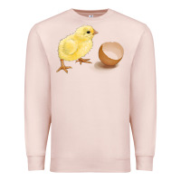 Pale Pink chick with egg Premium Sweatshirt - RanaPortraitStore