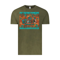 Vintage Olive she is strong gemstone sunflower leopard Vintage Tee - Artiststas