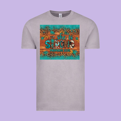 She Is Strong Gemstone Sunflower Leopard Vintage Tee Designed By Artiststas