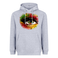 Heather Grey juneteenth eye Heavyweight Hoodie - Zillion Design Studio