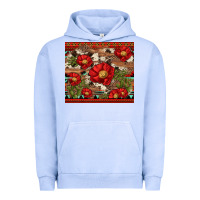 Pigment Grape Ice red flower and cactus with cowhide and aztec Urban Hoodie - Artiststas