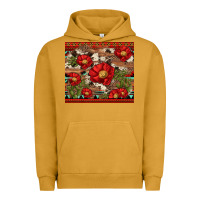 Pigment Peanut Butter red flower and cactus with cowhide and aztec Urban Hoodie - Artiststas
