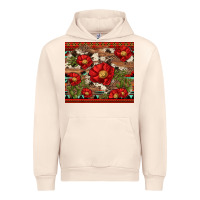 Sandshell red flower and cactus with cowhide and aztec Urban Hoodie - Artiststas