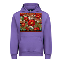 Tulip red flower and cactus with cowhide and aztec Urban Hoodie - Artiststas