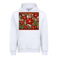 White red flower and cactus with cowhide and aztec Urban Hoodie - Artiststas