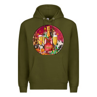 Army Green christmas champagne bottle and champagne's Premium Hoodie - AdoDesignShop