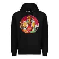 Black christmas champagne bottle and champagne's Premium Hoodie - AdoDesignShop