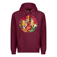 Burgundy christmas champagne bottle and champagne's Premium Hoodie - AdoDesignShop
