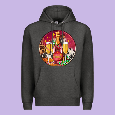 Christmas Champagne Bottle And Champagne's Premium Hoodie Designed By Adodesignshop
